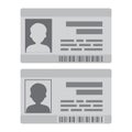 Identification cards. Personal document with photo, text and bar code. Vector illustration Royalty Free Stock Photo