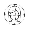 Identification face black line icon. ID and verifying. Biometric security element. Deep face. Scanning technology. Sign for web
