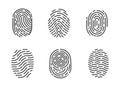 Identification Fingerprints Sketches Set Vector Royalty Free Stock Photo