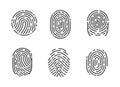 Identification Fingerprints Sketches Set Vector Royalty Free Stock Photo
