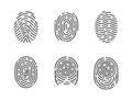 Identification Fingerprints Sketches Set Vector Royalty Free Stock Photo