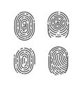 Identification Fingerprints Sketches Set Vector Royalty Free Stock Photo