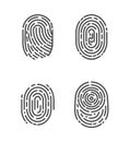Identification Fingerprints Sketches Set Vector Royalty Free Stock Photo