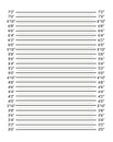 Identification frame for crime arrest. Mug shot criminal background with inches scale. Wall measurements template