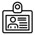 Identification id card icon, outline style Royalty Free Stock Photo