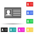 identification multi color style icon. Simple thin line, outline vector of web icons for ui and ux, website or mobile application Royalty Free Stock Photo