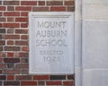 Identification plaque Mount Auburn School in Dallas, Texas.