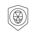 Identification polygonal grid face black line icon. Protection and guard person system concept. Biometric security element. Deep