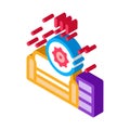 Identification of sanitary problems in living room isometric icon vector illustration