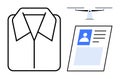 Business Concept with Shirt Symbol, ID Card, and quadcopter Technology and Identification Royalty Free Stock Photo
