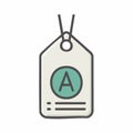 Identification Tag with Letter A Icon Royalty Free Stock Photo