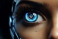 Woman futuristic vision technology concept digital eye