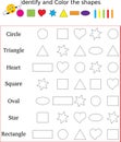 Identify and color the correct shape worksheet