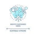 Identify customers needs blue concept icon Royalty Free Stock Photo