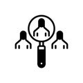 Black solid icon for Identify, discern and staff Royalty Free Stock Photo