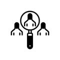 Black solid icon for Identify, discern and staff