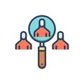 Color illustration icon for Identify, discern and staff Royalty Free Stock Photo