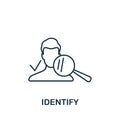 Identify icon. Monochrome simple line Harassment icon for templates, web design and infographics