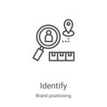 identify icon vector from brand positioning collection. Thin line identify outline icon vector illustration. Linear symbol for use