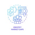Identify market gaps blue gradient concept icon