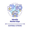 Identify market gaps concept icon