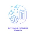 Identify problems severity blue gradient concept icon