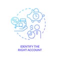 Identify right account blue gradient concept icon