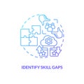 Identify skill gaps blue gradient concept icon