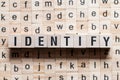 Identify word concept Royalty Free Stock Photo