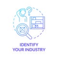 Identify your industry blue gradient concept icon