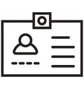 Identity Card line isolated vector icon can be easily modified and edit Royalty Free Stock Photo