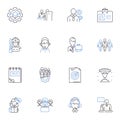 Identity crafting line icons collection. Self-exploration, Reinvention, Self-discovery, Authenticity, Transformation
