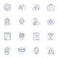 Identity crafting line icons collection. Self-exploration, Reinvention, Self-discovery, Authenticity, Transformation