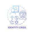 Identity crisis blue gradient concept icon