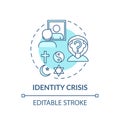 Identity crisis turquoise concept icon