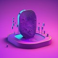 Identity cyber secure concept. Biometric access control Ai generative