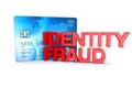 Identity fraud 3d render concept with text