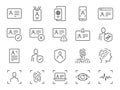 Identity icon set. It included ID card, passport, driving license, authorization, and more icons. Editable Vector Stroke.