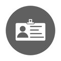 Identity, identification, card icon. Gray vector graphics