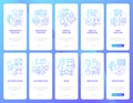 Identity management blue gradient onboarding mobile app screen set Royalty Free Stock Photo