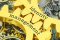Identity management concept on the gearwheels, 3D rendering Royalty Free Stock Photo