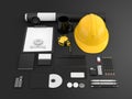 Identity mock up for construction or industrial company