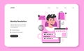 Identity resolution web banner or landing page. Customer data Royalty Free Stock Photo