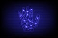 Identity Scan Fingerprint and handprint, technology secure personal information concept