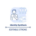 Identity synthesis light blue concept icon