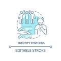 Identity synthesis turquoise concept icon