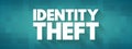 Identity theft occurs when someone uses another person\'s personal identifying information, to commit fraud or other crime Royalty Free Stock Photo