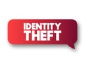 Identity theft occurs when someone uses another person\'s personal identifying information, to commit fraud or other crime Royalty Free Stock Photo