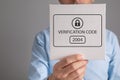 Identity verification code. Cyber security. Technology. Internet