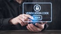 Identity verification code. Cyber security. Technology. Internet